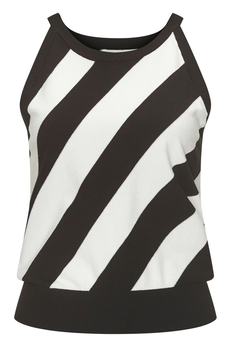 Striped Knit Tank Top, Alternate, color, White & Black