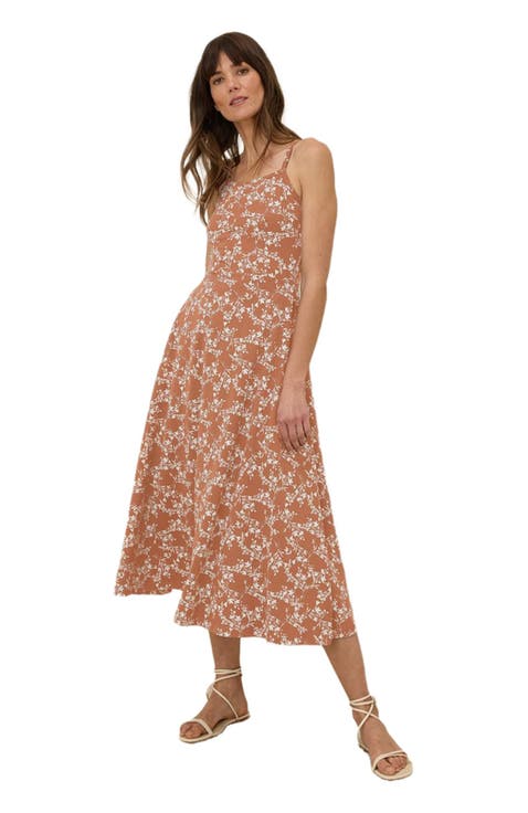 Organic Cotton Fit & Flare Midi Dress