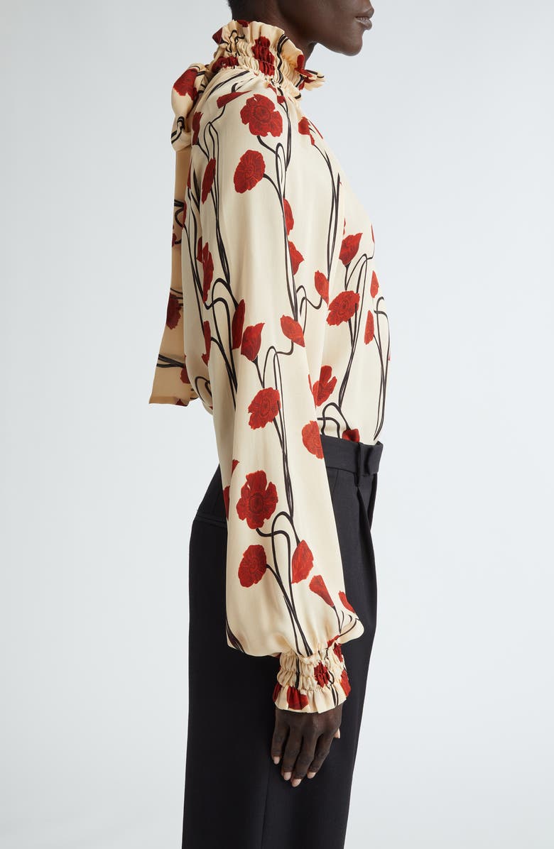 Johanna Ortiz Petalos Rojos Silk Top, Alternate, color, 