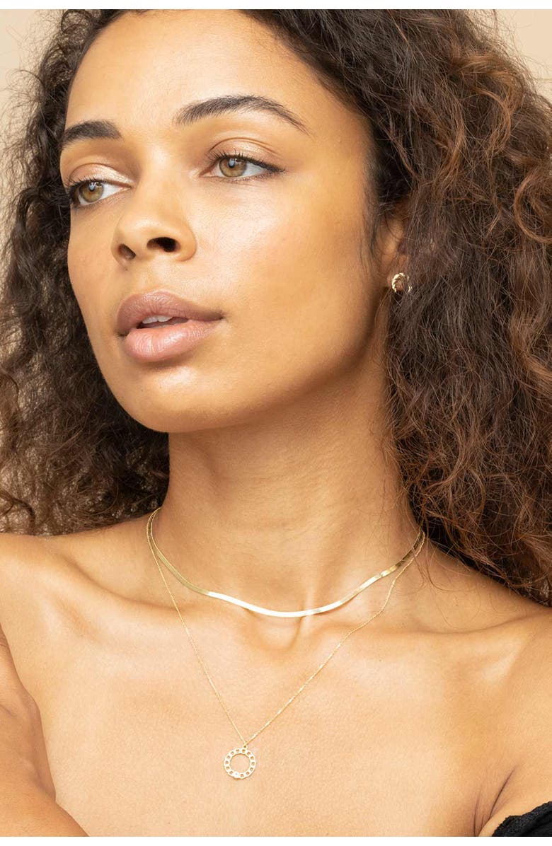 Oradina 14K Yellow Gold Park Avenue Herringbone Choker, Alternate, color, Yellow Gold