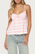 EDIKTED Michey Tie Front Babydoll Tank
