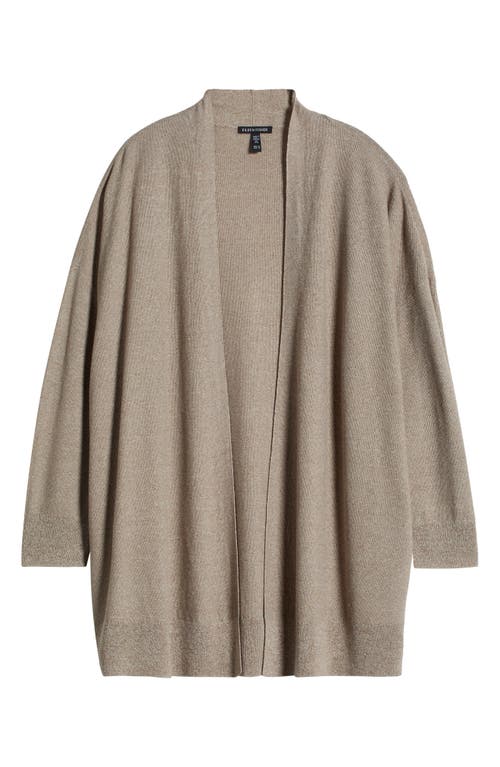 Eileen Fisher Organic Linen & Cotton Cardigan In Cocoa