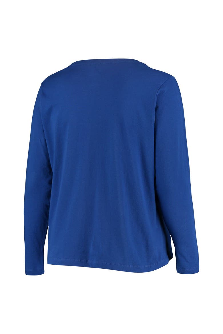 Women's Fanatics Branded Royal New York Giants Plus Size Primary Logo Long Sleeve T-Shirt, Alternate, color, Royal