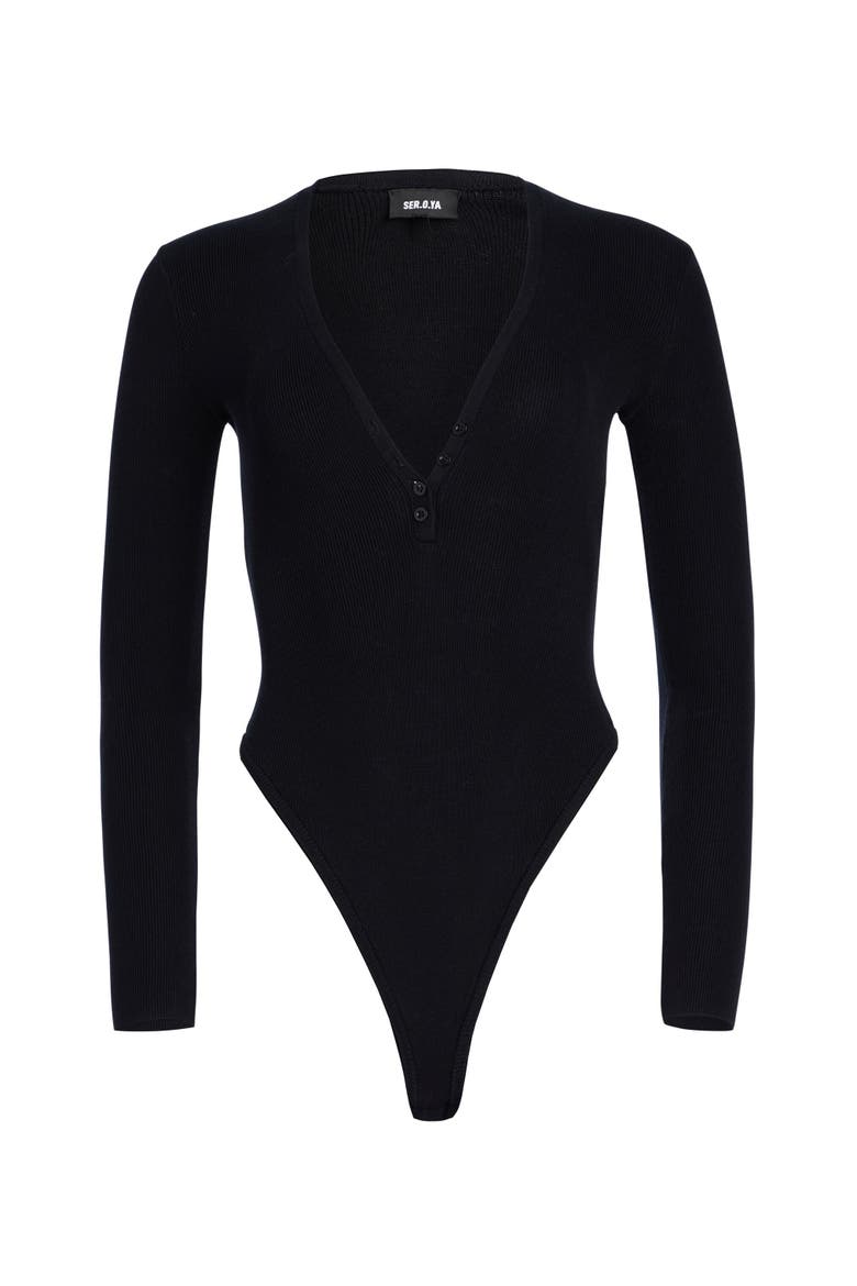 Lia Knit Bodysuit, Alternate, color, Black