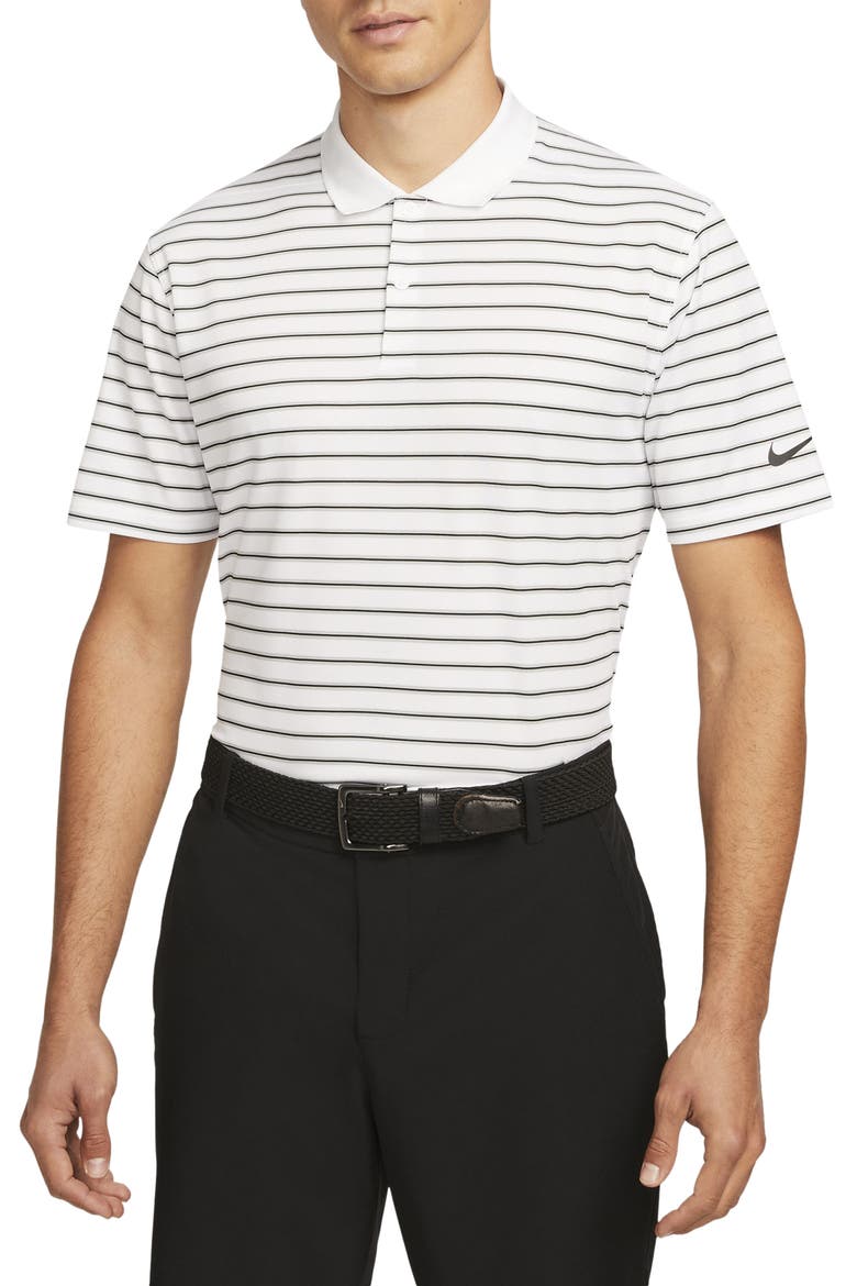 Victory Dri-FIT Short Sleeve Polo, Main, color, WHITE/ BLACK