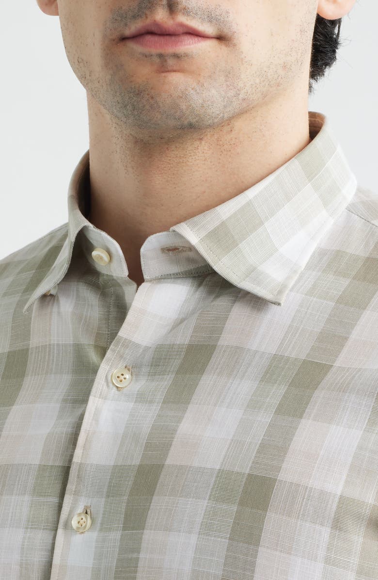 johnnie-O Umstead Plaid Button-Up Shirt, Alternate, color, Sage