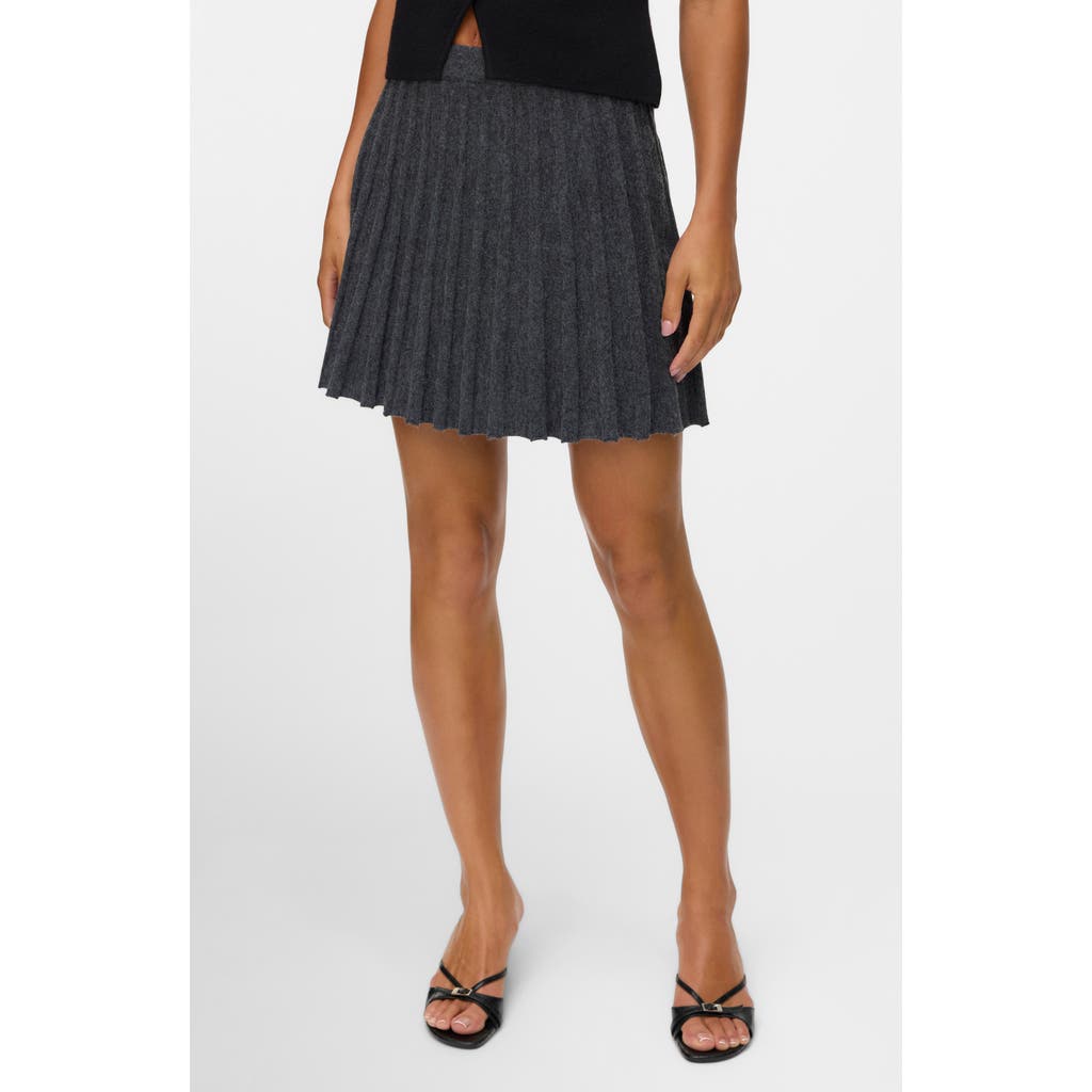 Vero Moda Marina Pleated Knit Skater Miniskirt In Gray