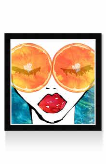 Wynwood Studio Orange Beach Framed Wall Art, 21"x21"