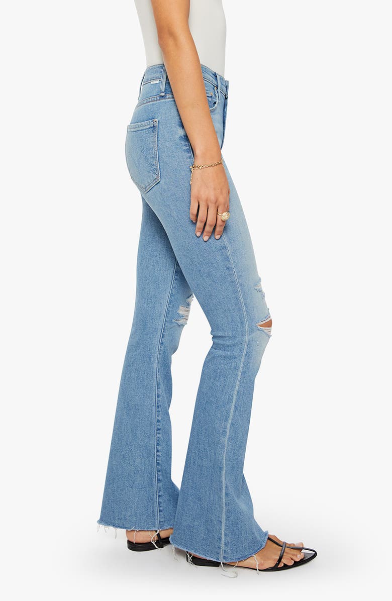 MOTHER Ripped Flare Jeans, Alternate, color, Chaos Is Calling