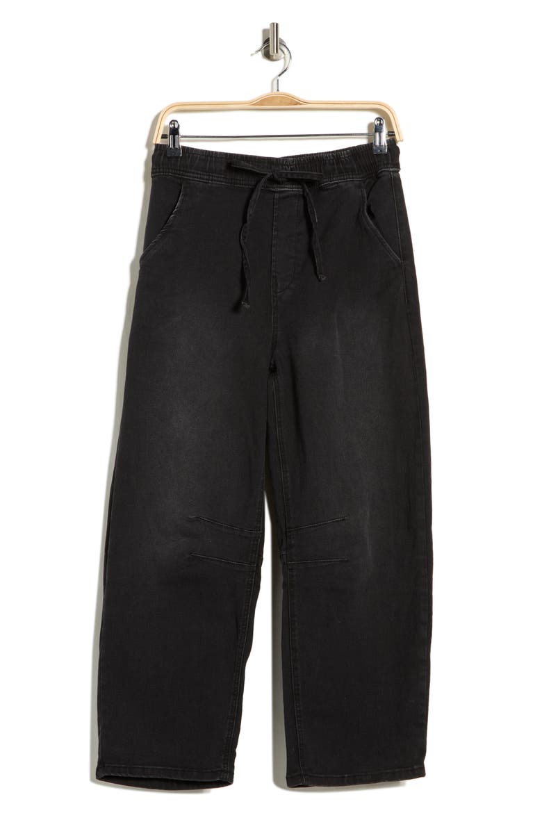 Barrel Leg Jeans, Alternate, color, WASHED BLACK