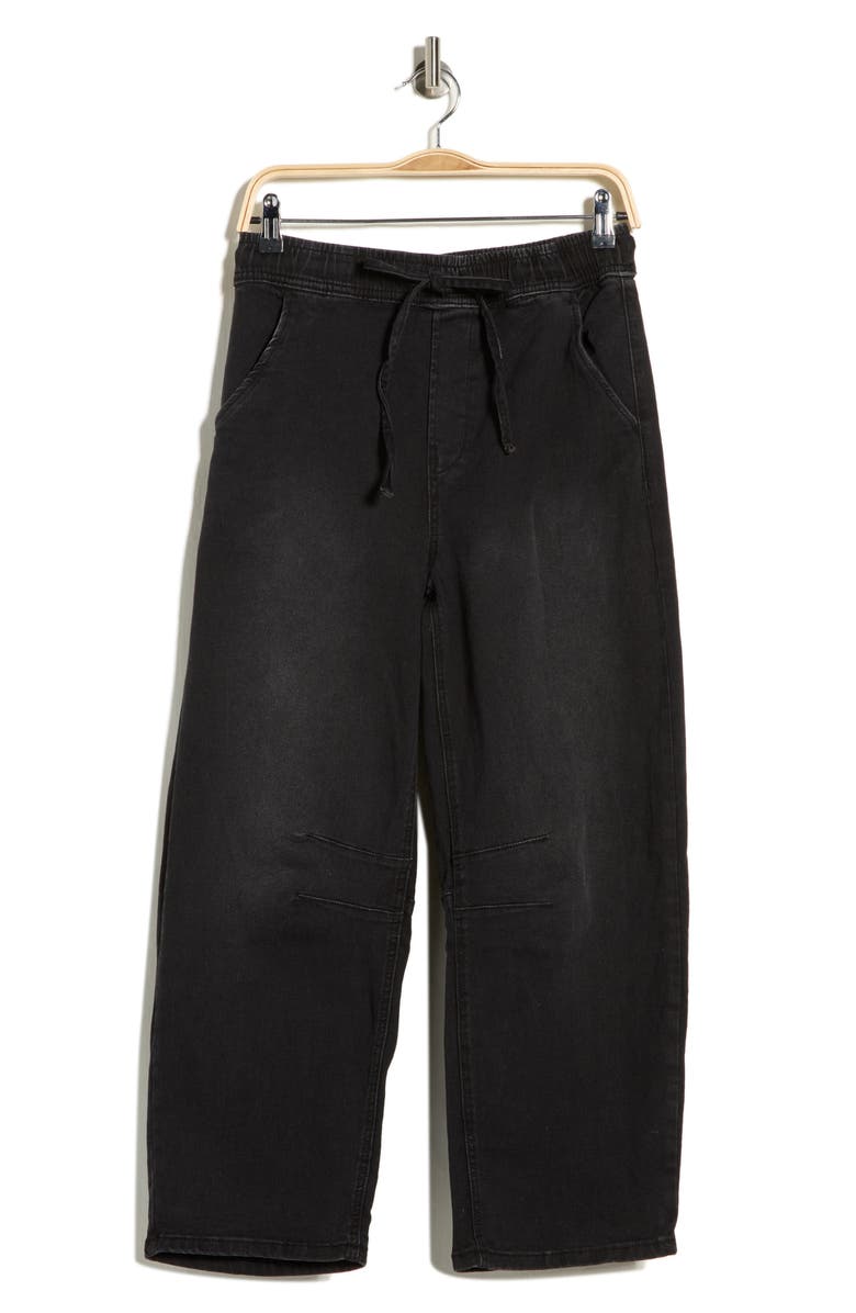 Vigoss Barrel Leg Jeans, Main, color, Washed Black