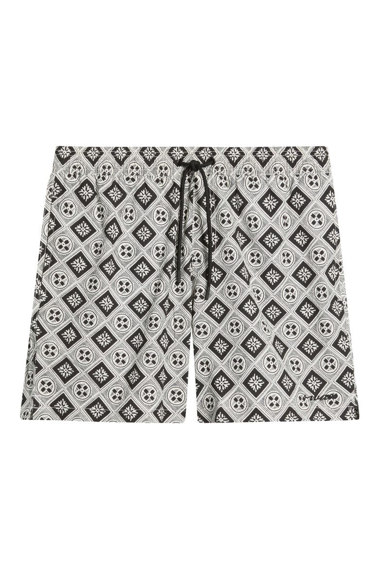 Brockwell Seersucker Swim Trunks, Main, color, ECRU / BLACK