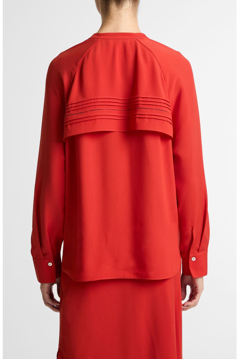 Pleated Pintuck Top, Alternate, color, POPPY