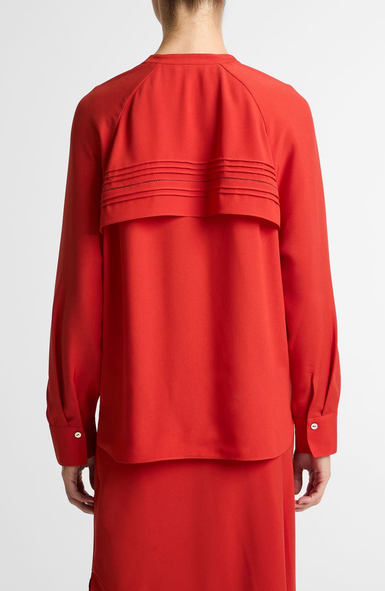 Vince Pleated Pintuck Top, Alternate, color, Poppy