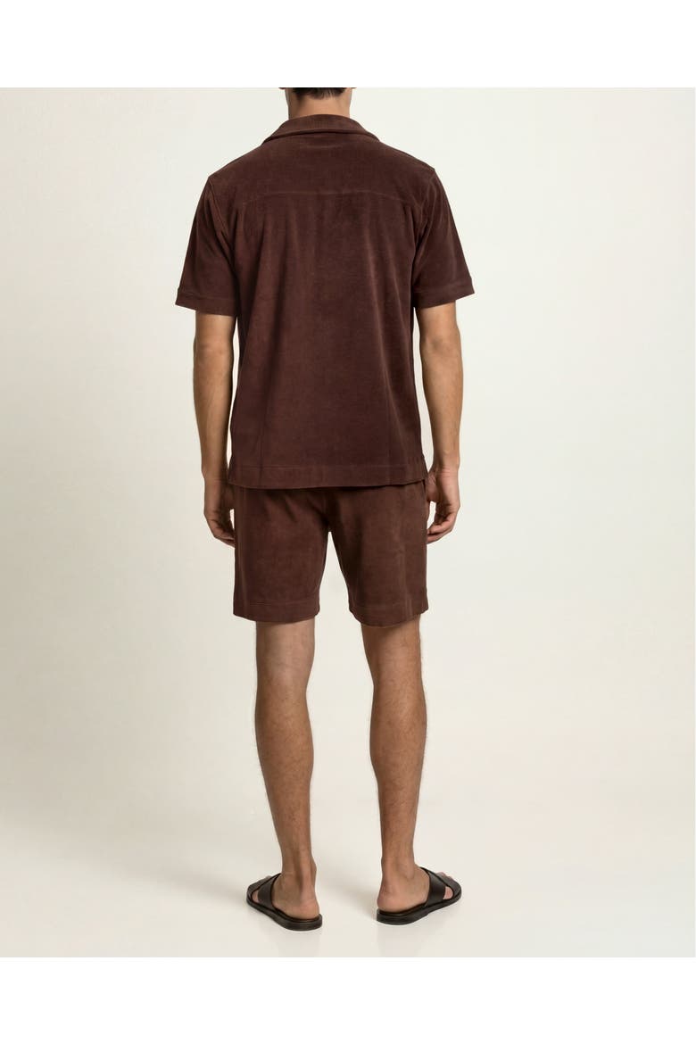 Terry Resort Relaxed Fit Cotton Towelling Polo Shirt, Alternate, color, CHESTNUT BROWN