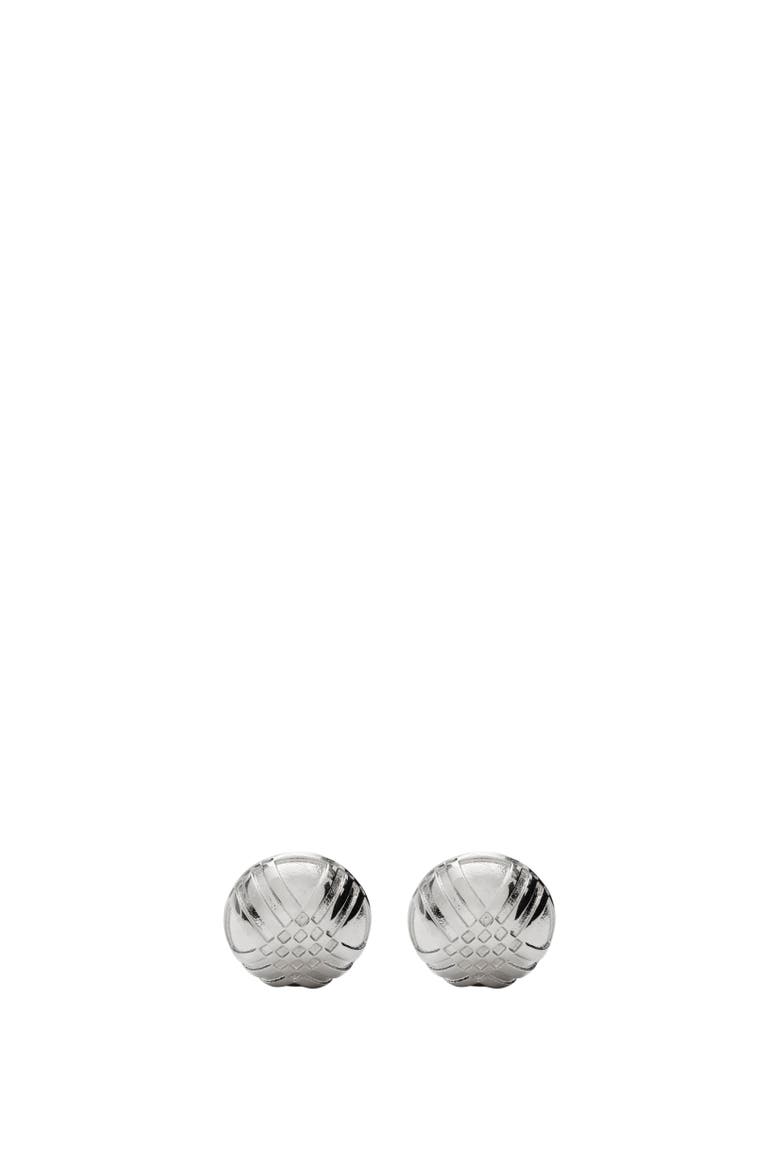 Engraved Check Cufflinks, Alternate, color, Silver
