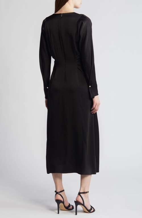 Hugo Boss Daniki Long Sleeve A-line Dress In Black