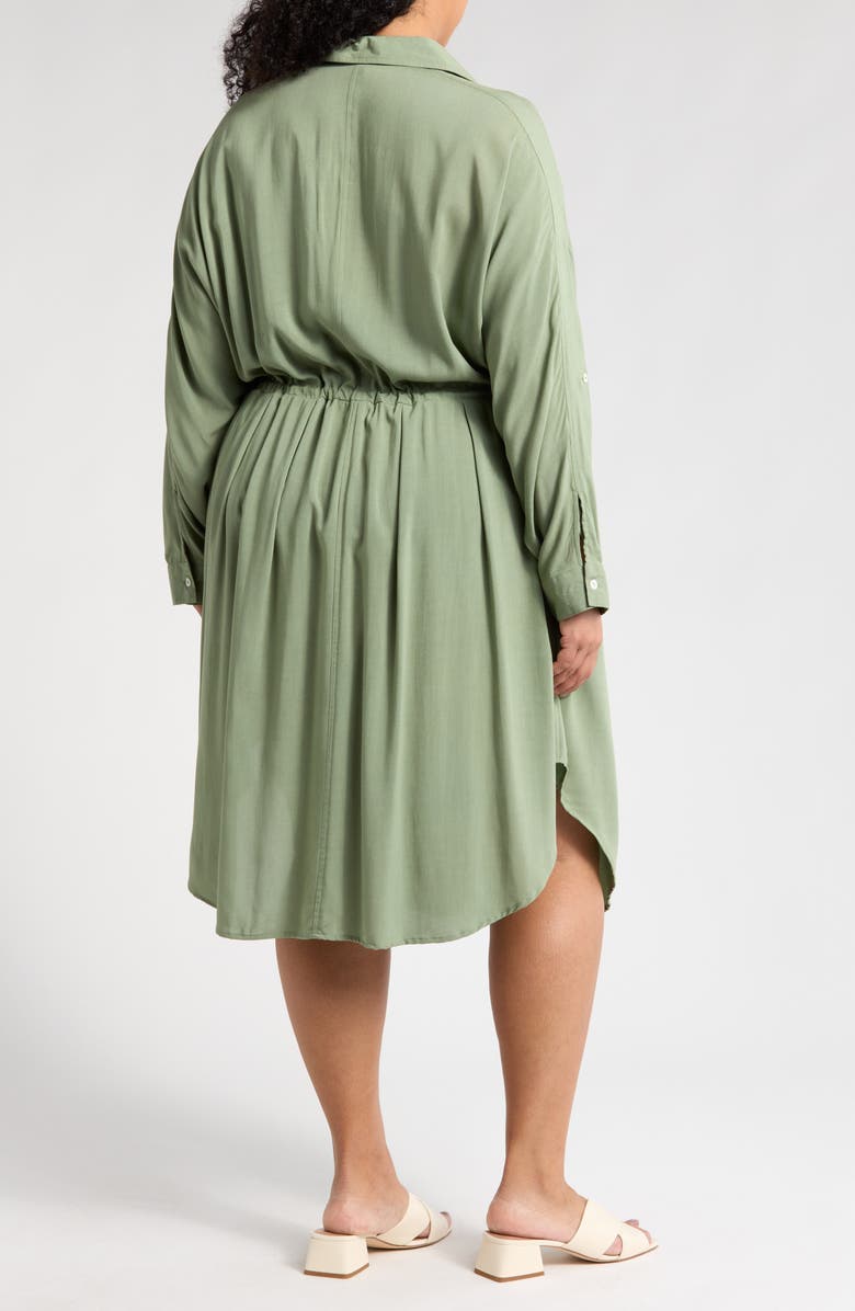 BOHO ME Long Sleeve Shirtdress, Alternate, color, Olive