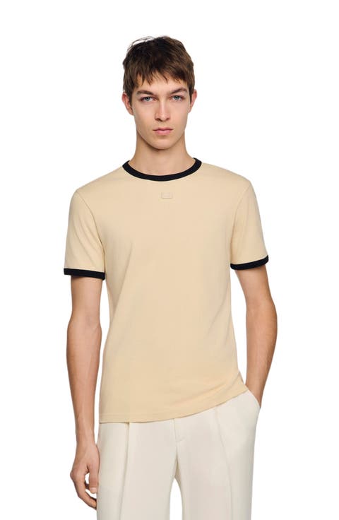Two-tone patch T-shirt