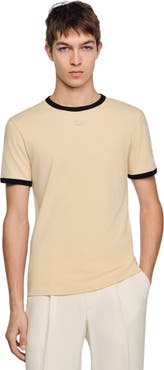 SANDRO Two-tone patch T-shirt