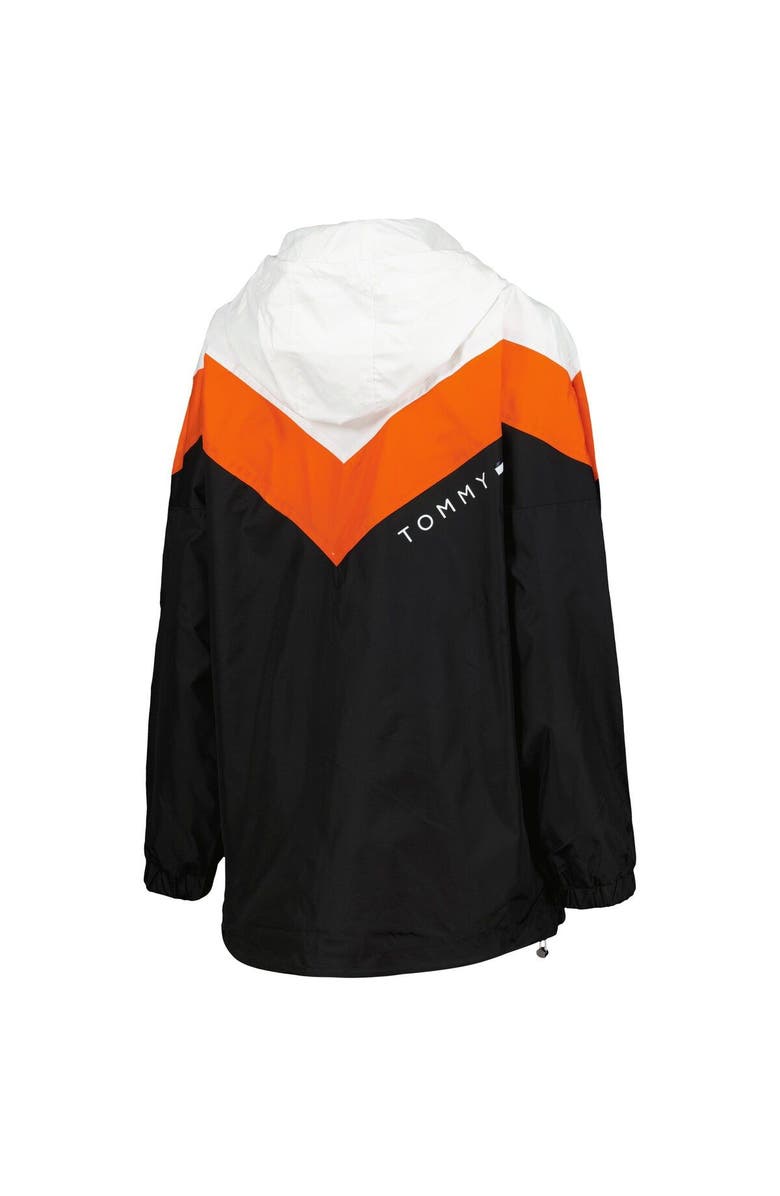 Tommy Hilfiger Women's Tommy Hilfiger Orange/Black Philadelphia Flyers Staci Half-Zip Windbreaker Jacket, Alternate, color, 