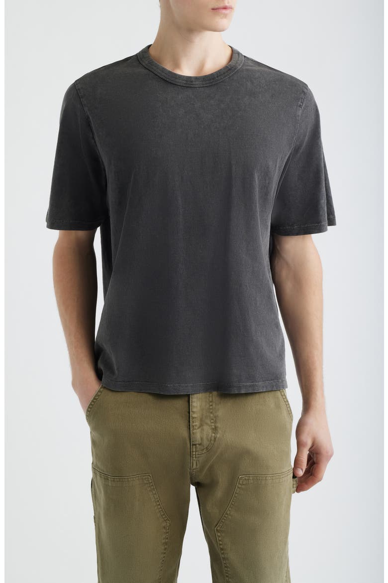 Slub Cotton Crewneck T-Shirt, Main, color, WASHED BLACK