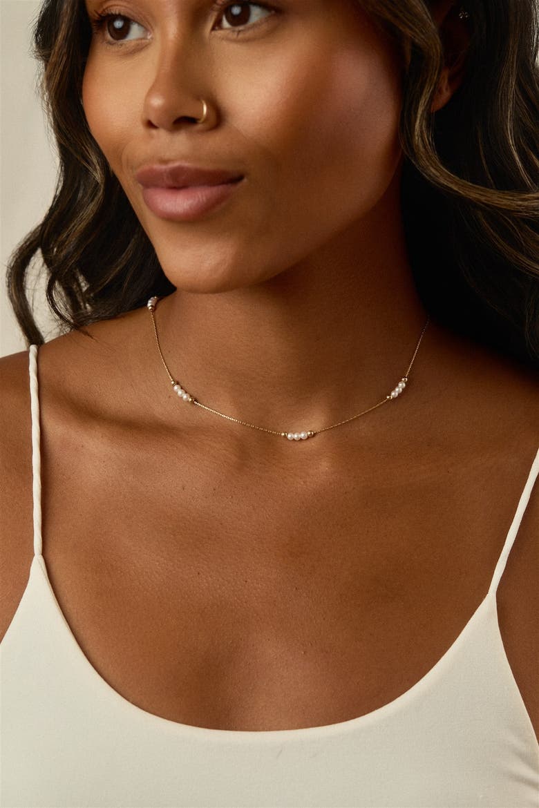 Jewellea Pearl Necklace, Alternate, color, Gold