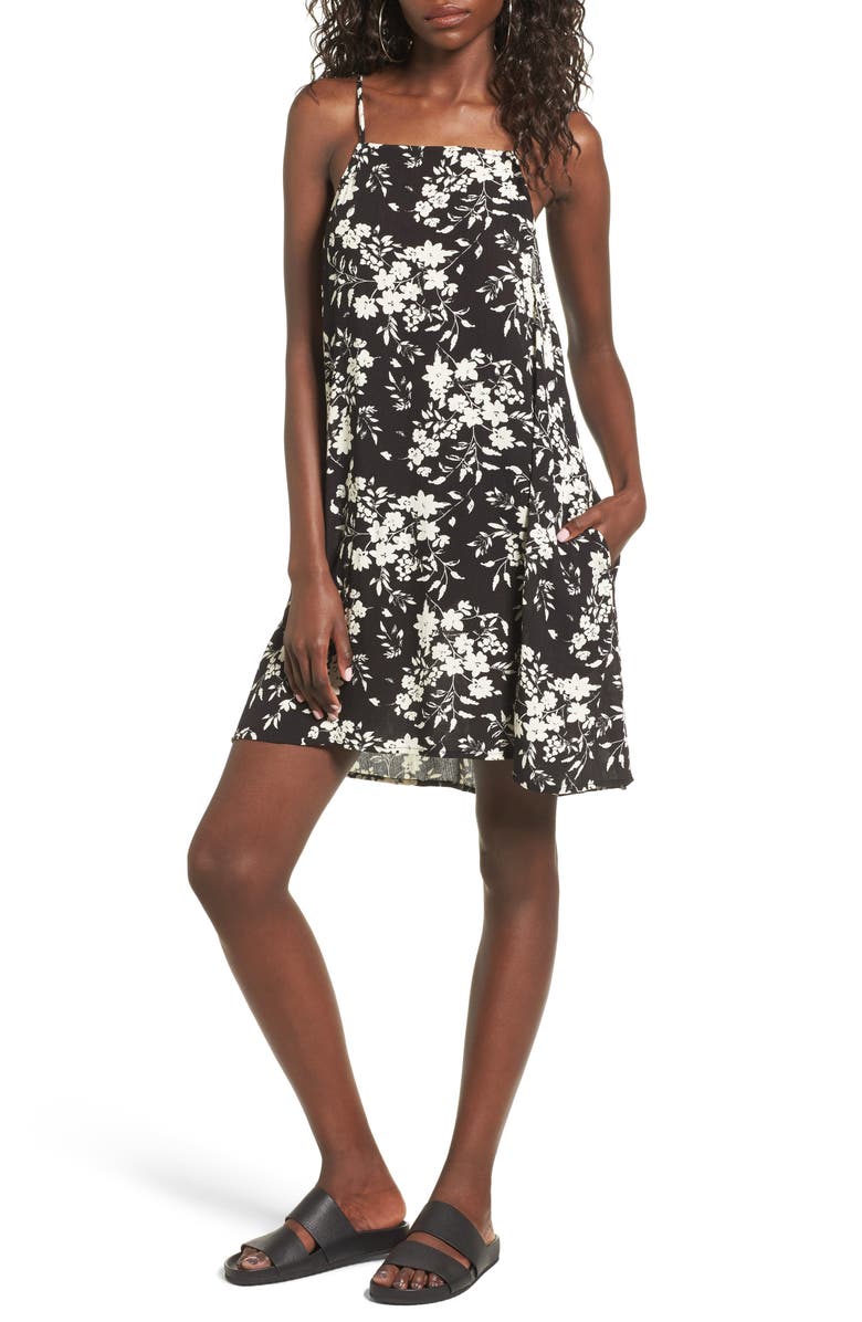 Mimi Chica Print Lattice Back Dress, Main, color, 