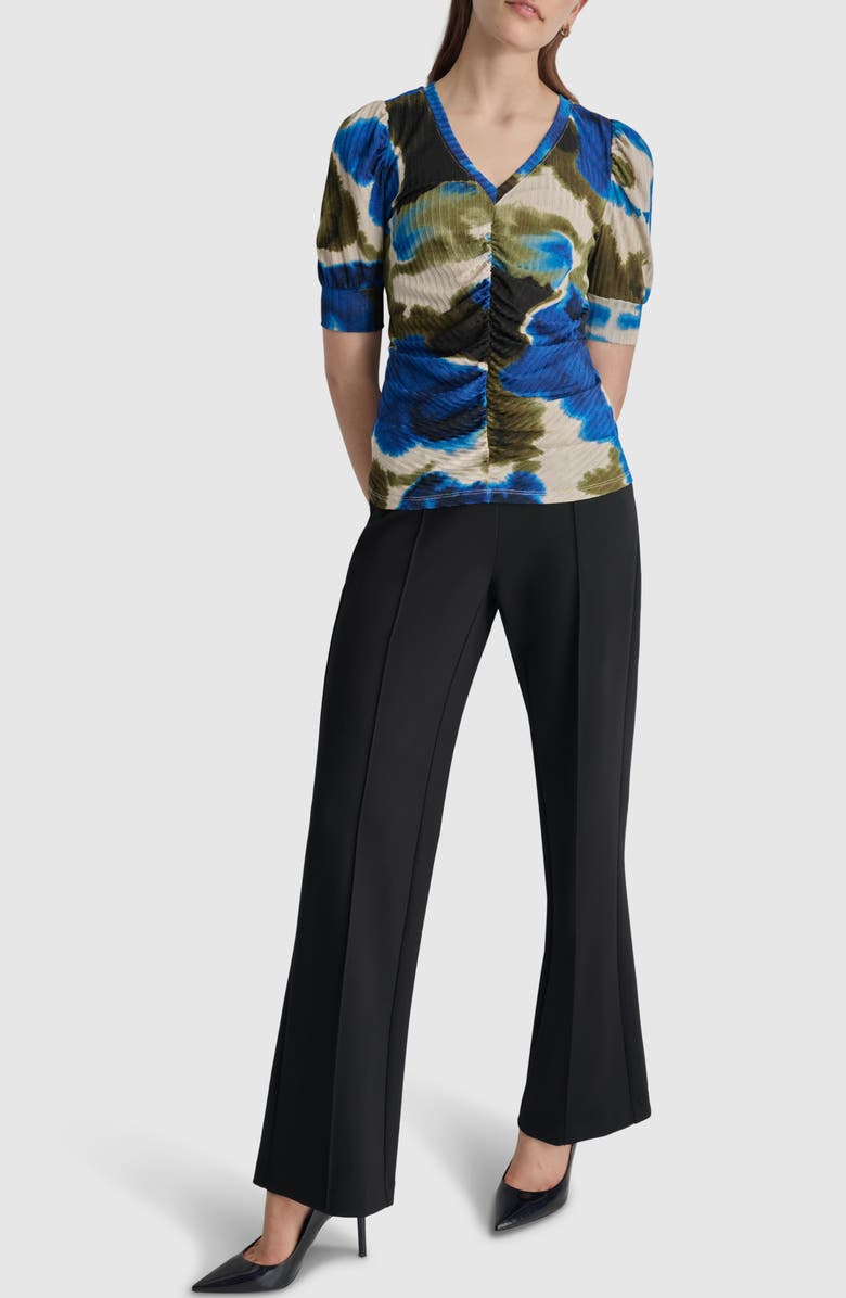 DKNY Puff Sleeve Rib Top, Alternate, color, 