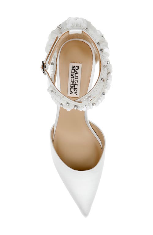 Badgley Mischka Collection Venue Ankle Strap Pointed Toe Pump In Gray