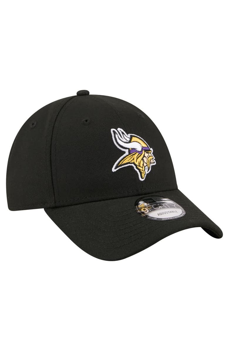 New Era Men's New Era Black Minnesota Vikings Core Team 9FORTY Adjustable Hat, Alternate, color, Black