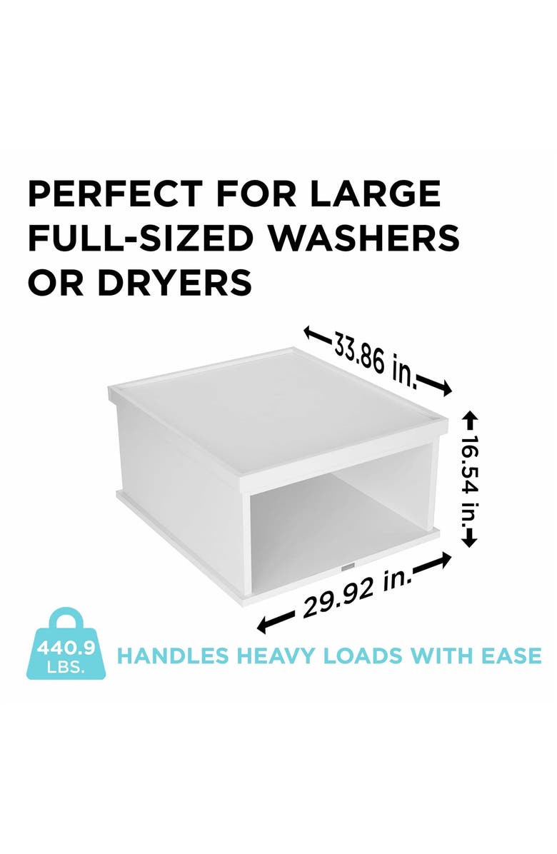 Ivation Wooden Laundry Pedestal for Washer & Dryer, 33.86x 29.92 Universal Fit, Alternate, color, White 1 Pack