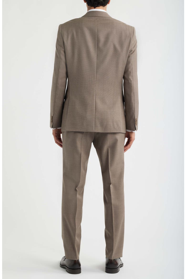 Huge Slim Fit Textured Virgin Wool Suit, Alternate, color, TAN