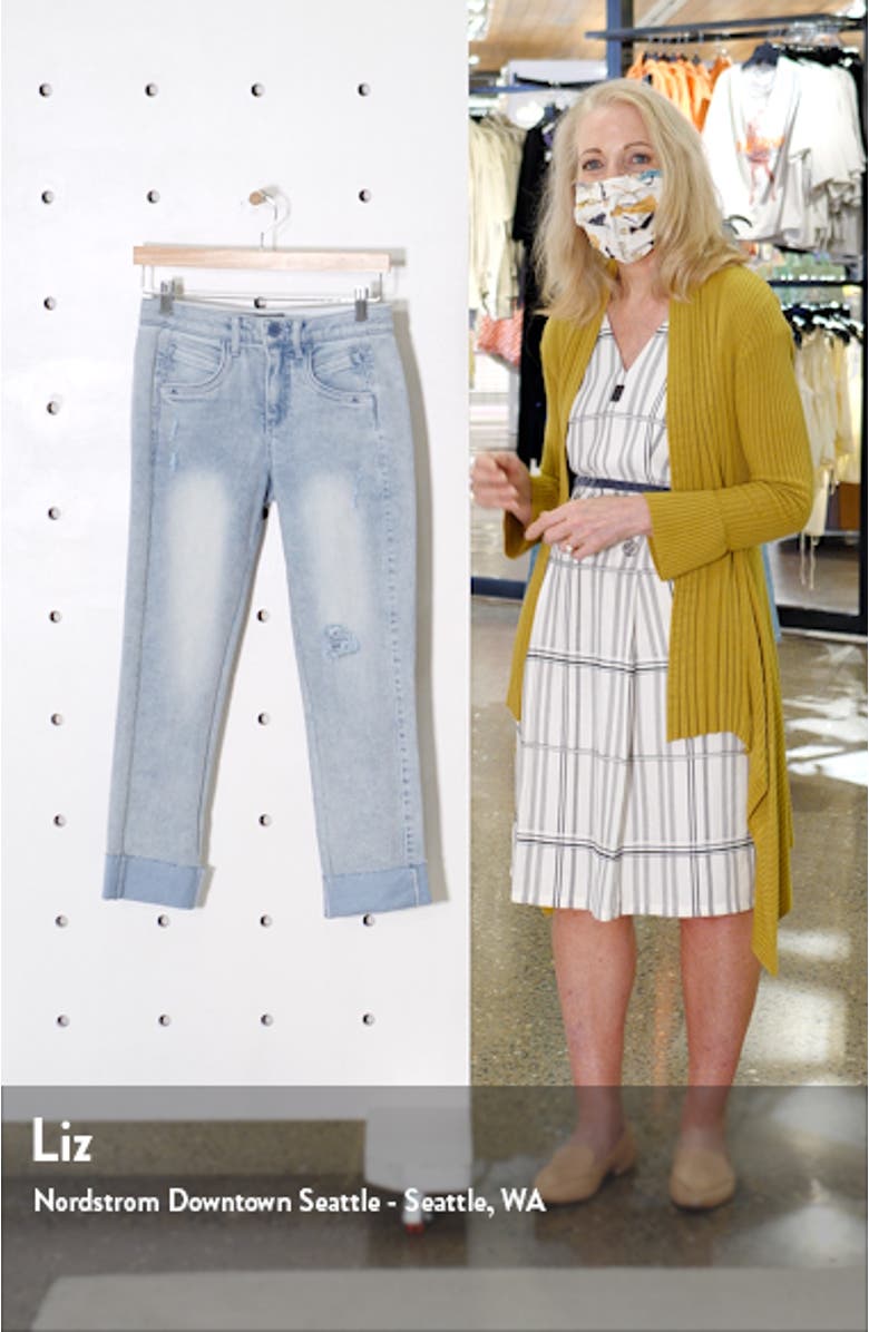 'Ab'Solution High Waist Crop Slim Straight Leg Jeans, sales video thumbnail