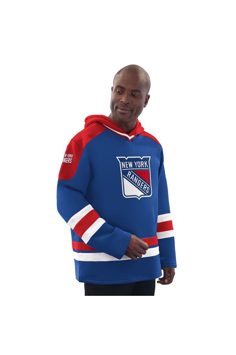 Men's Starter Blue/Red New York Rangers Hockey Pullover Hoodie, Alternate, color, Blue