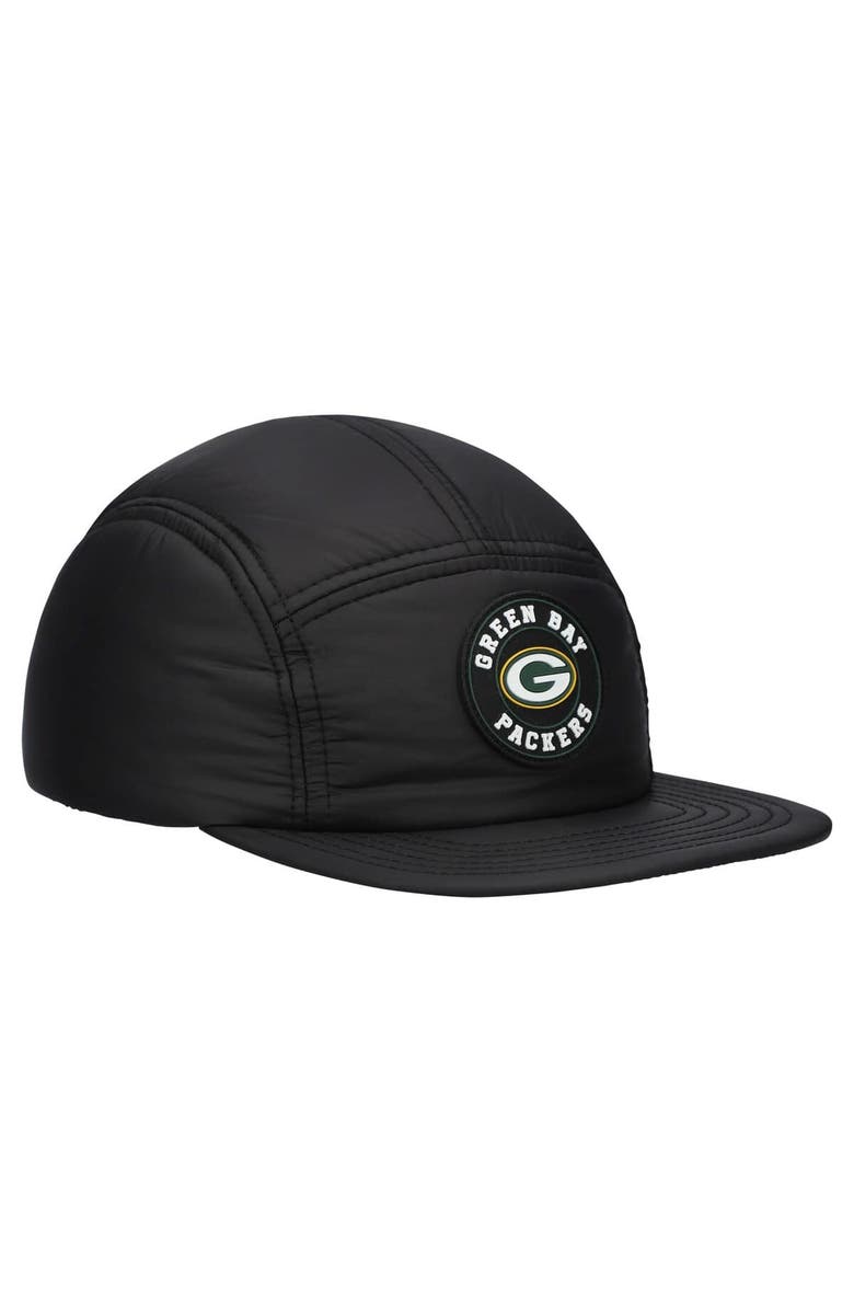 New Era Men's New Era  Black Green Bay Packers Quilted Camper Adjustable Hat, Alternate, color, Black