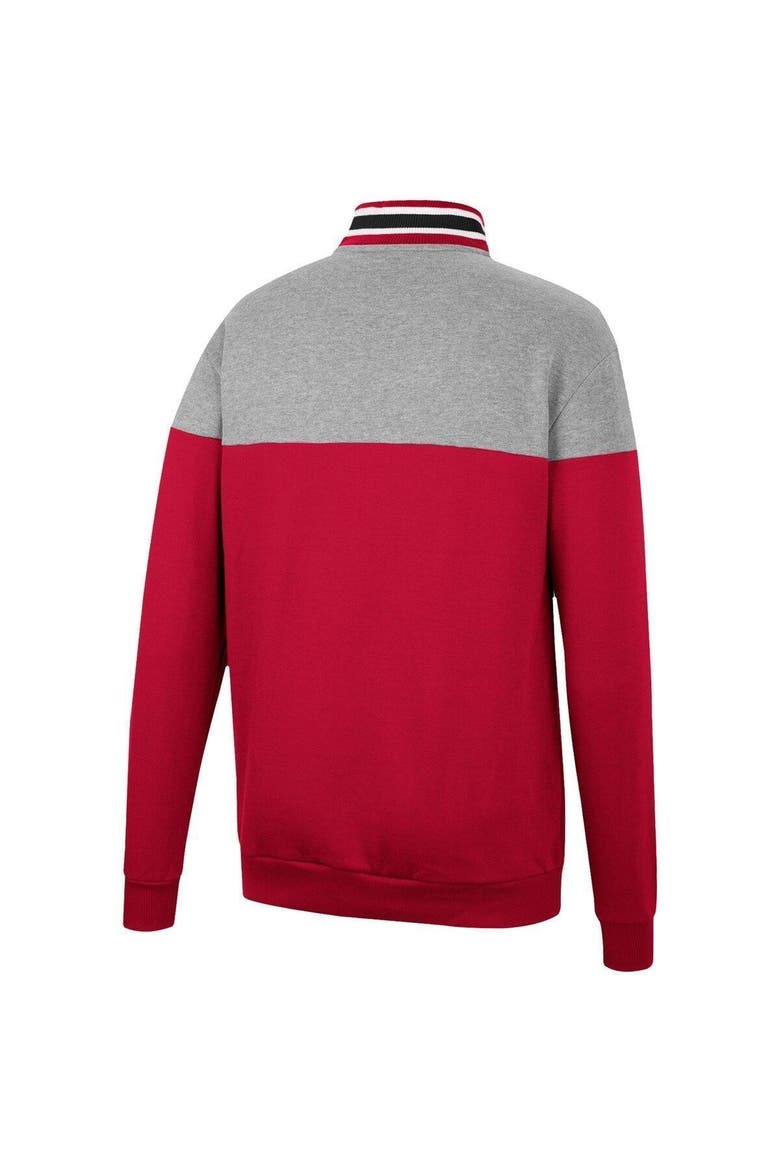Men's Colosseum Cardinal/Heather Gray Arkansas Razorbacks Be the Ball Quarter-Zip Top, Alternate, color, Cardinal