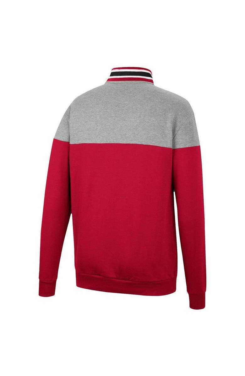 COLOSSEUM Men's Colosseum Cardinal/Heather Gray Arkansas Razorbacks Be the Ball Quarter-Zip Top, Alternate, color, Cardinal