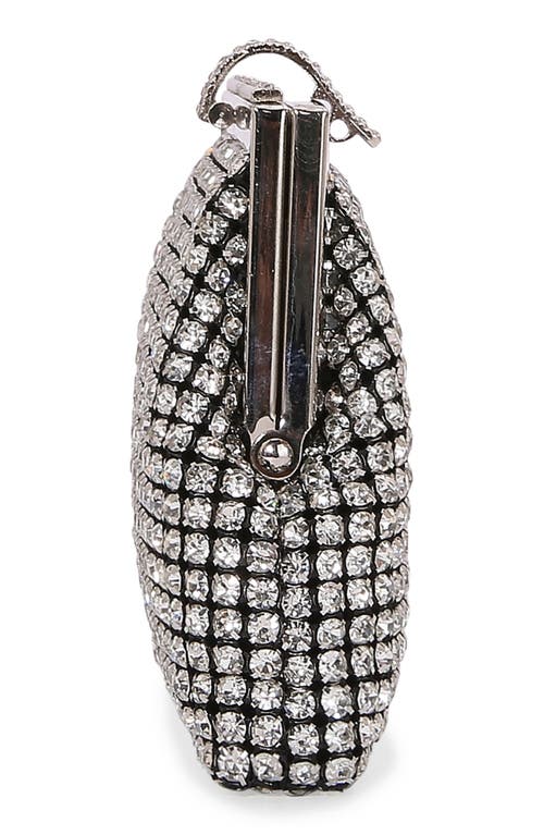 Berness Rhinestone Envelope Clutch In Silver