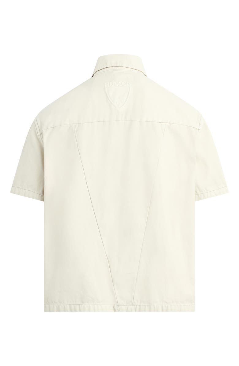 Hudson Jeans x Brandon Williams BKW Short Sleeve Cotton Moleskin Button-Up Shirt, Alternate, color, 