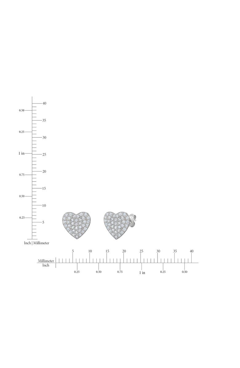 Crislu Pavé Cubic Zirconia Heart Stud Earrings, Alternate, color, Pure Platinum/ Clear Stone