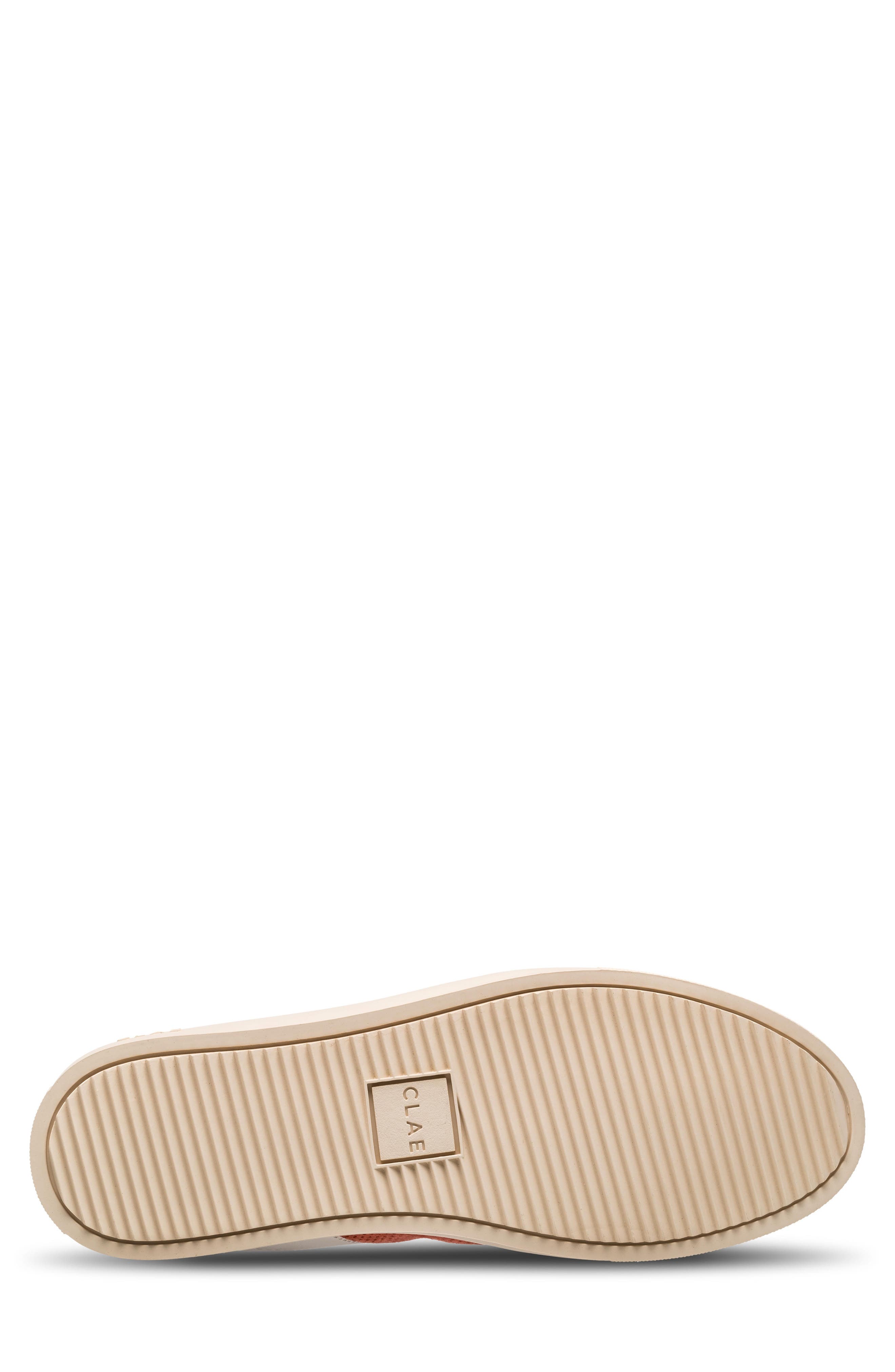 CLAE Davis Perforated Leather Sneaker, Alternate, color, Off White Safari Camellia