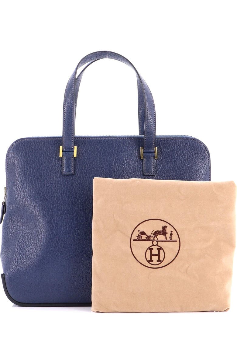Pre-Owned Hermes Escapade Tote Chevre de Coromandel, Alternate, color, Bleu De Malte