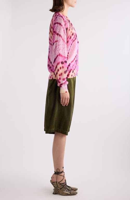 Dries Van Noten Talita Printed Cotton-blend Cardigan In Pink