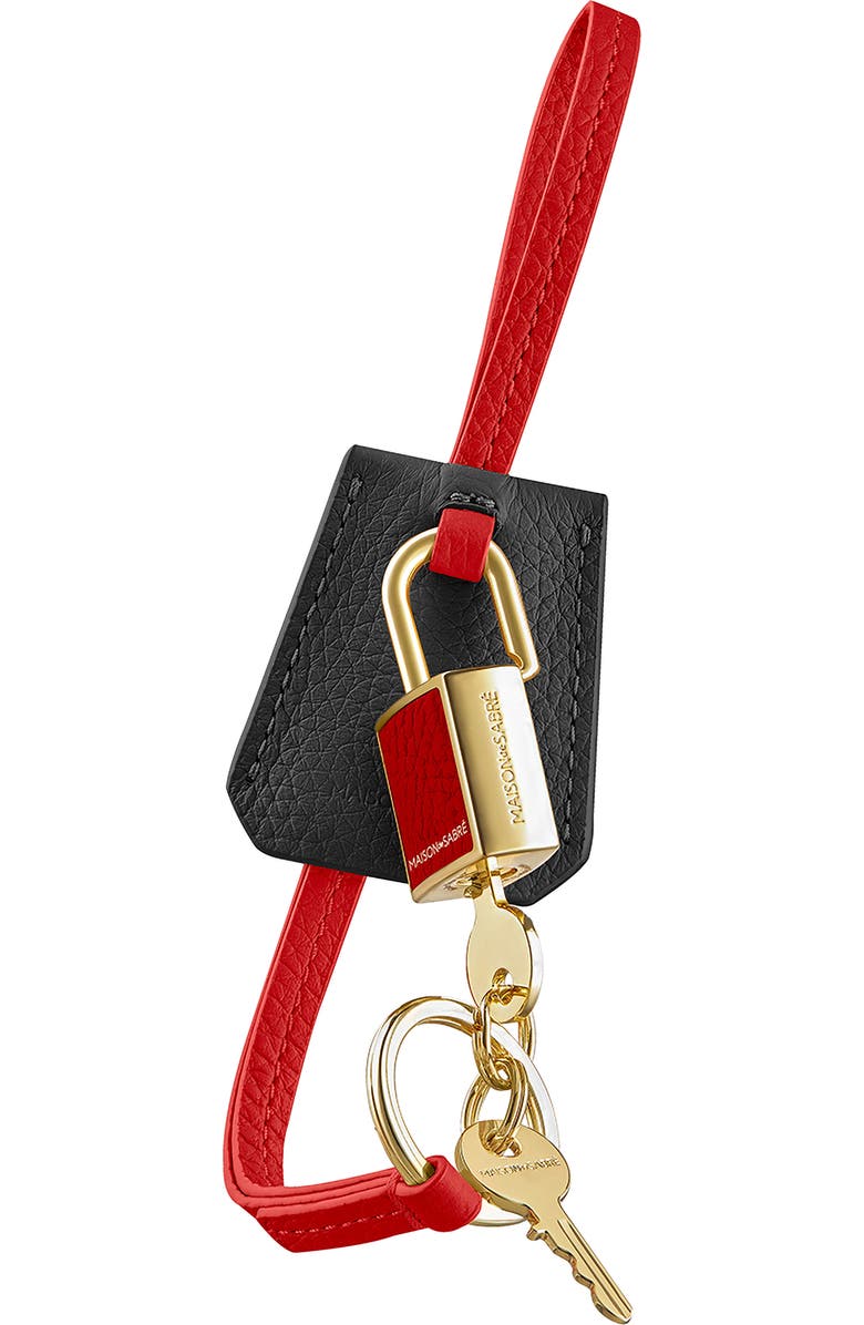 MAISON de SABRÉ The SABRÉMOJI Padlock Charm, Alternate, color, Rouge Noir