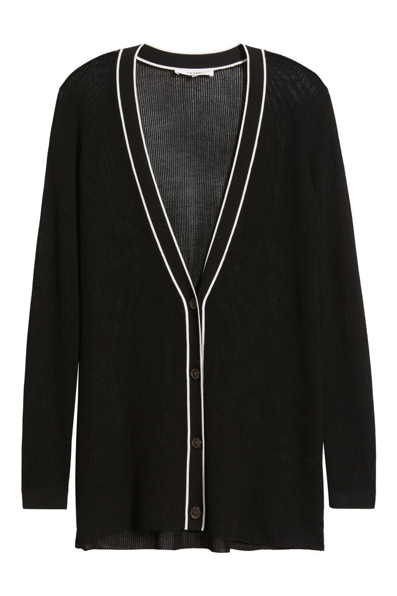 The Varsity Tipped Cardigan, Alternate, color, BLACK MULTI