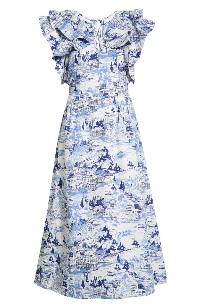 SUGARLIPS Francine Toile Sky Santana A-Line Dress, Alternate, color, 