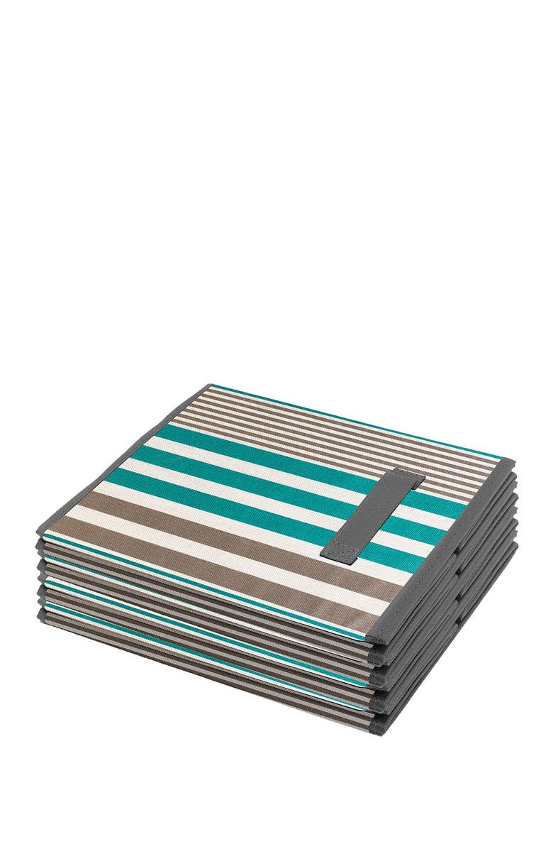 SORBUS Foldable Storage Cube Basket Bin- Set of 6 - Aqua Line, Alternate, color,