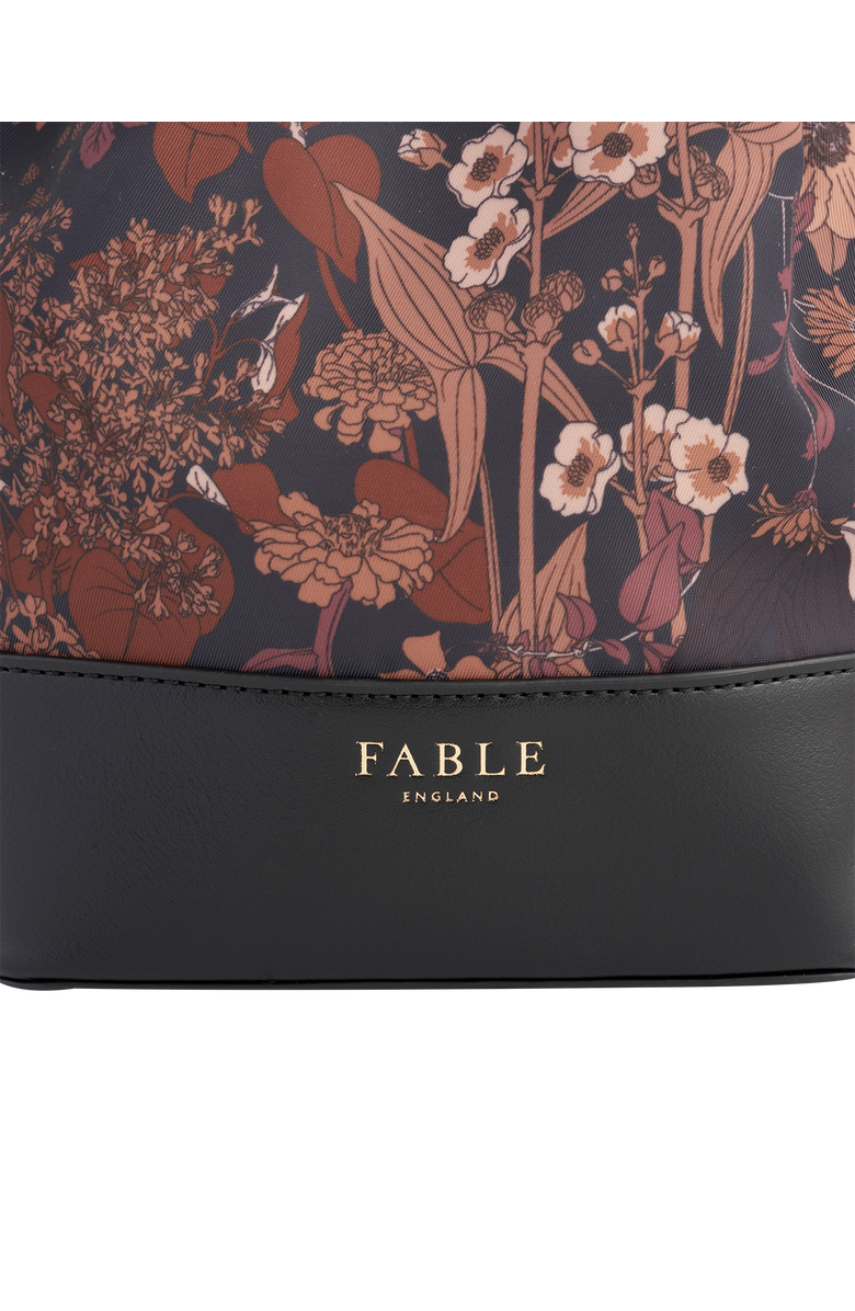 Fable England Deco Bloom Black Bucket Bag, Alternate, color, Black