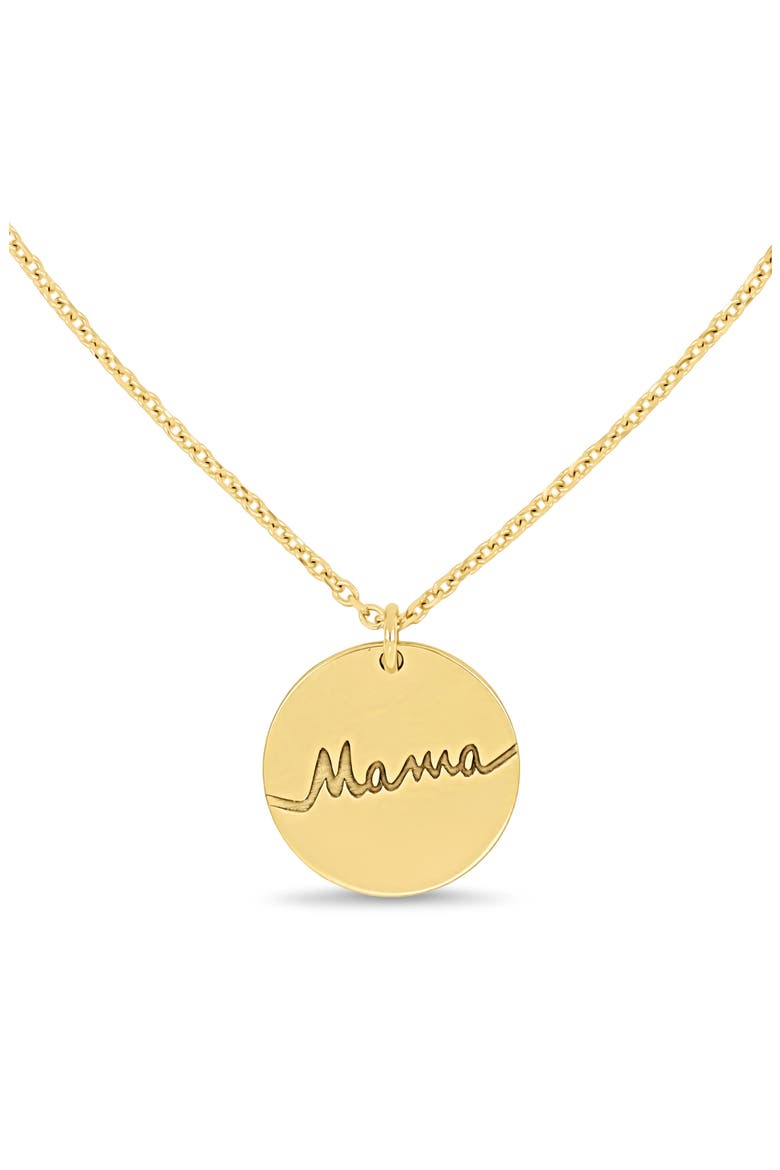 14K Gold Mama Disc Pendant Necklace (Online Trunk Show), Alternate, color, 14K YELLOW GOLD